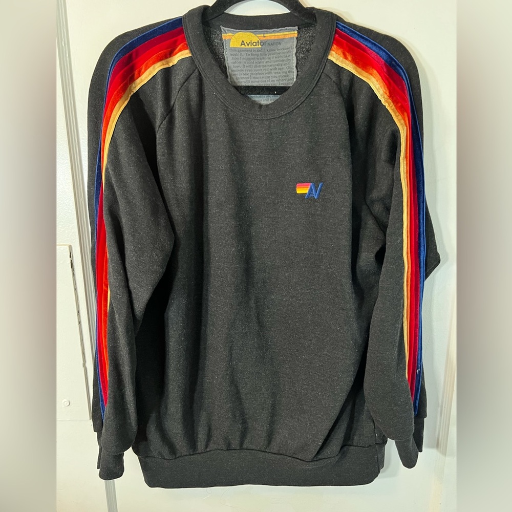 Aviator Nation Black and Velvet sweatshirt size large.
